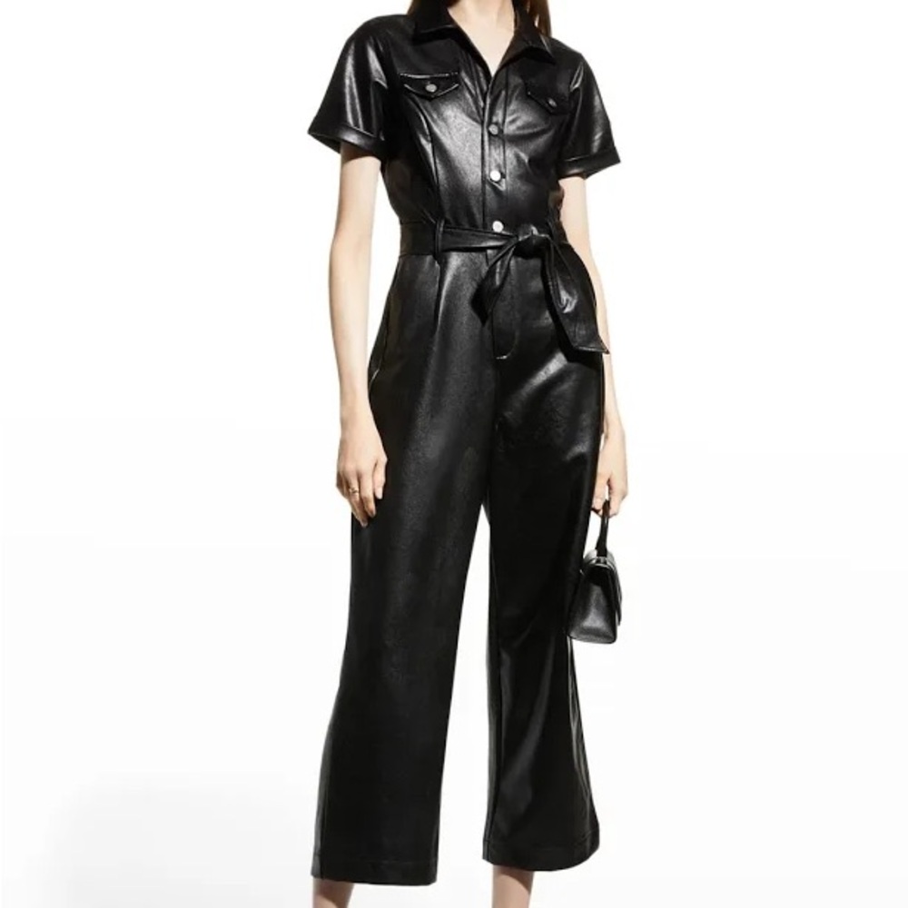 Paige Annessa Faux Leather Jumpsuit